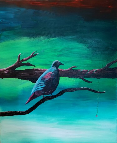 Pintura titulada "Oiseau de rêve" por Jérémy Magnanou (Jemy-Art), Obra de arte original, Acrílico Montado en Bastidor de cam…