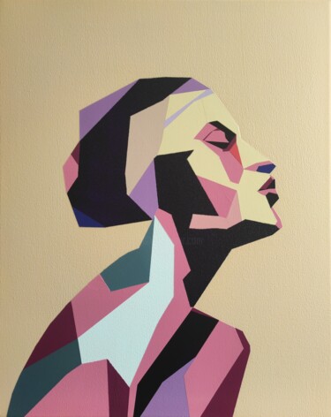 Painting titled "Femme 1" by Jérémy Magnanou (Jemy-Art), Original Artwork, Acrylic Mounted on Wood Stretcher frame