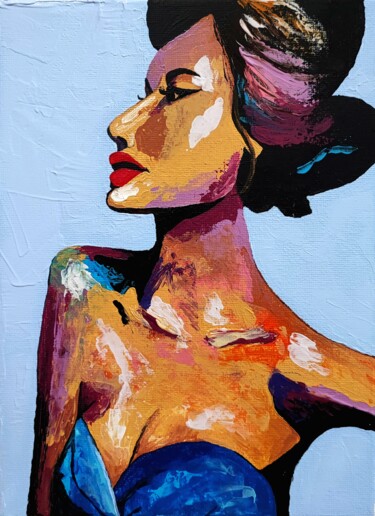 Peinture intitulée "Portrait de femme 3" par Jérémy Magnanou (Jemy-Art), Œuvre d'art originale, Acrylique Monté sur Châssis…