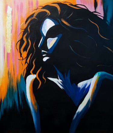 Painting titled "La lionne" by Jérémy Magnanou (Jemy-Art), Original Artwork, Acrylic Mounted on Wood Stretcher frame