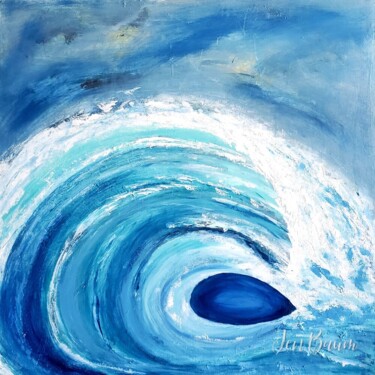 Schilderij getiteld "Ocean Eye" door Jen Baum, Origineel Kunstwerk, Acryl