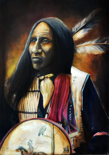 Pittura intitolato "native" da Jena Polak, Opera d'arte originale, Olio