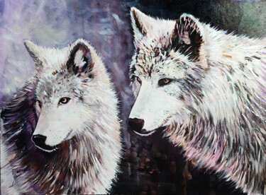 Malarstwo zatytułowany „wolf2” autorstwa Jena Polak, Oryginalna praca, Olej