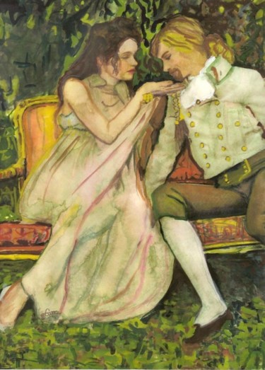 Malerei mit dem Titel "romantic" von Jena Polak, Original-Kunstwerk