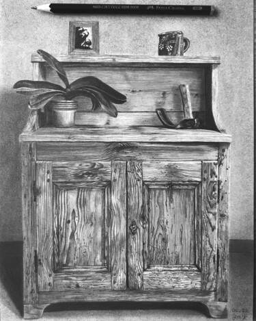 Σχέδιο με τίτλο "Mon petit meuble" από Jendrw, Αυθεντικά έργα τέχνης, Γραφίτης