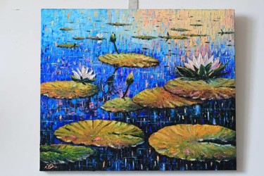 Картина под названием "" Водяные лилии "" - Jenius, Подлинное произведение искусства, Масло