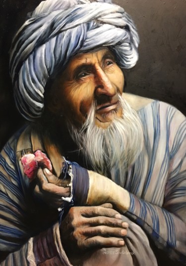 Painting titled "The Monk" by Jennie Smallenbroek, Original Artwork, Oil