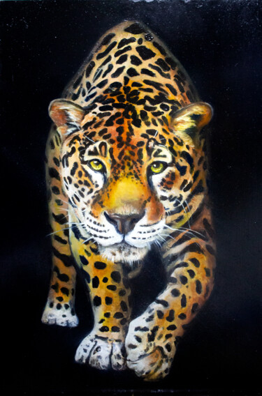 Pintura titulada "Leopard" por Jennie Smallenbroek, Obra de arte original, Oleo