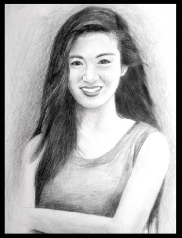 Painting titled "Pencil Sketch of Ch…" by Jennie Yuen, Original Artwork, Oil