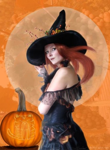 Digital Arts titled "Autumn Witch" by Jennie Yuen, Original Artwork, Other