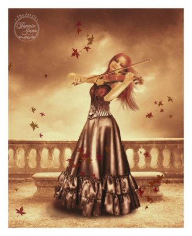 Digital Arts titled "The Violinist" by Jennie Yuen, Original Artwork, Digital Painting