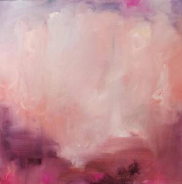 Schilderij getiteld "Little sky" door Jennifer Baker, Origineel Kunstwerk, Olie Gemonteerd op Frame voor houten brancard