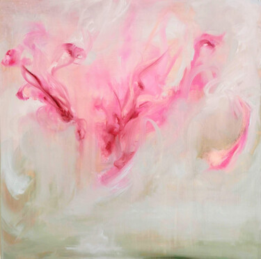 Картина под названием "Orchid in the rain…" - Jennifer Baker, Подлинное произведение искусства, Масло Установлен на Деревянн…