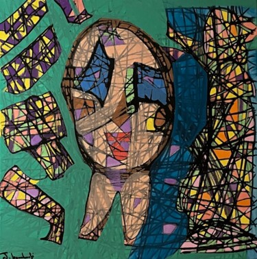 Malerei mit dem Titel "Showbiz" von Jennifer Bouchouafi, Original-Kunstwerk, Acryl