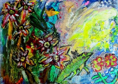 Malarstwo zatytułowany „Sunshine” autorstwa Jennifer Croce, Oryginalna praca, Akryl Zamontowany na Drewniana rama noszy