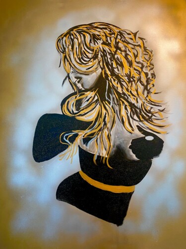 Malerei mit dem Titel "Autoportrait" von Jennifer Jane, Original-Kunstwerk, Acryl Auf Keilrahmen aus Holz montiert