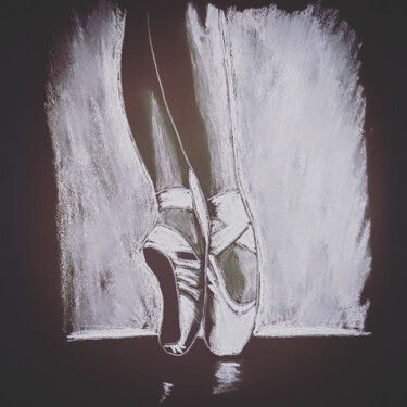Dessin intitulée "Chaussons de danseu…" par Jennifer Jane, Œuvre d'art originale, Crayon