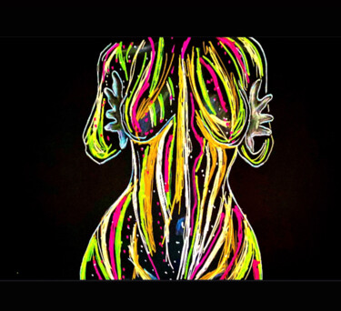Drawing titled "Body painting" by Jennifer Jane, Original Artwork, Acrylic
