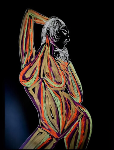 Malerei mit dem Titel "Body painting 3" von Jennifer Jane, Original-Kunstwerk, Acryl