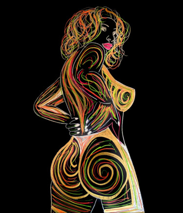 Pittura intitolato "Body painting 6" da Jennifer Jane, Opera d'arte originale, Acrilico