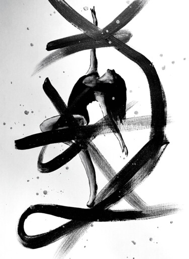 Painting titled "Expression corporel…" by Jennifer Jane, Original Artwork, Acrylic
