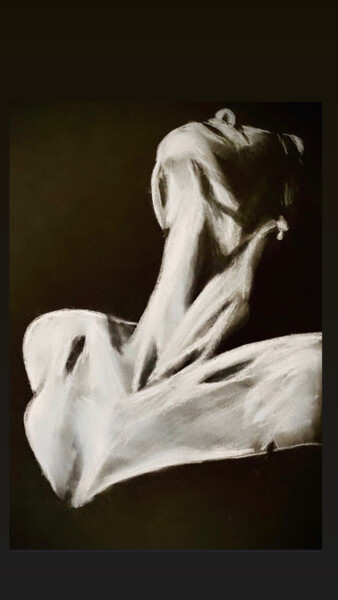 Рисунок под названием "Aime-moi" - Jennifer Jane, Подлинное произведение искусства, Древесный уголь