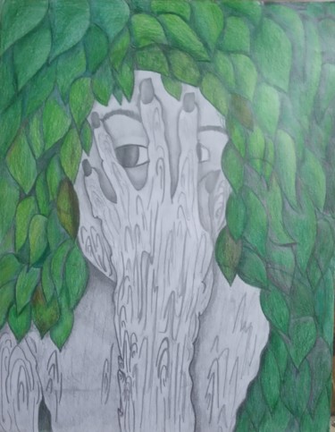 Drawing titled "Árbol" by Jennifer Lopez, Original Artwork, Pencil