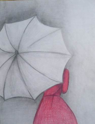 Dibujo titulada "Lluvia" por Jennifer Lopez, Obra de arte original, Lápiz