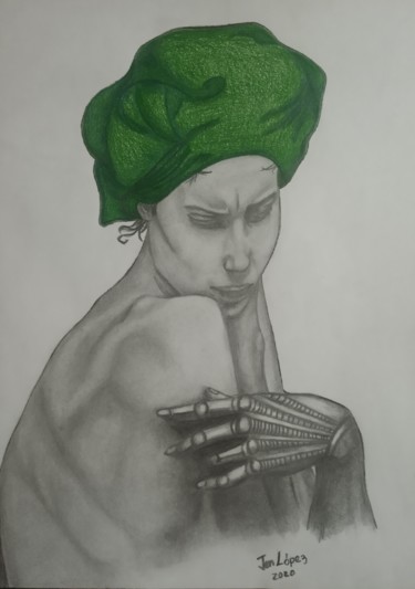 Desenho intitulada "Mujer" por Jennifer Lopez, Obras de arte originais, Grafite