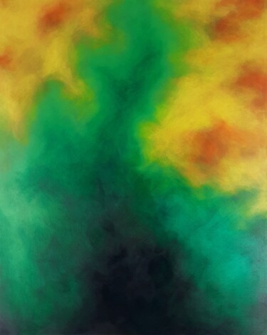 Картина под названием "Dandelion" - Jennifer Morris, Подлинное произведение искусства, Акрил Установлен на Деревянная рама д…