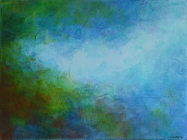 Painting titled "Streaming" by Jennifer Morris, Original Artwork, Acrylic Mounted on Wood Stretcher frame