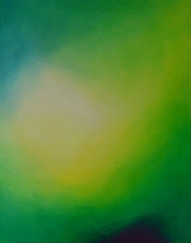 Painting titled "Vernal Haze" by Jennifer Morris, Original Artwork, Acrylic Mounted on Wood Stretcher frame