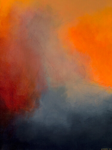 Ζωγραφική με τίτλο "Dreams In Smoke" από Jennifer Morris, Αυθεντικά έργα τέχνης, Ακρυλικό Τοποθετήθηκε στο Ξύλινο φορείο σκε…