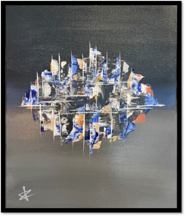 Painting titled "Esfera" by Jennifer Zalewski, Original Artwork, Acrylic Mounted on Wood Stretcher frame