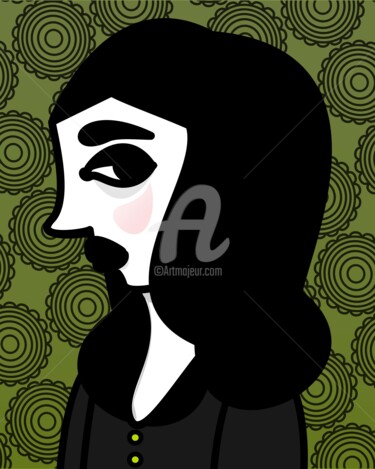 Digital Arts titled "Black Line Lady 1" by Jennifer Jackson Lee, Original Artwork