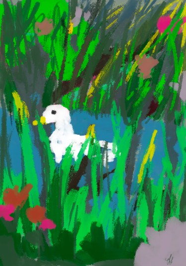 Digitale Kunst mit dem Titel "Frühling" von Jennifer Werner, Original-Kunstwerk, Digitale Malerei