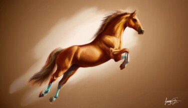 Digital Arts titled "Galop" by Jenny'Genn, Original Artwork, Digital Painting