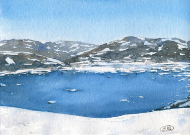 Schilderij getiteld "Norwegian Mountain…" door Jenny Klein, Origineel Kunstwerk, Aquarel