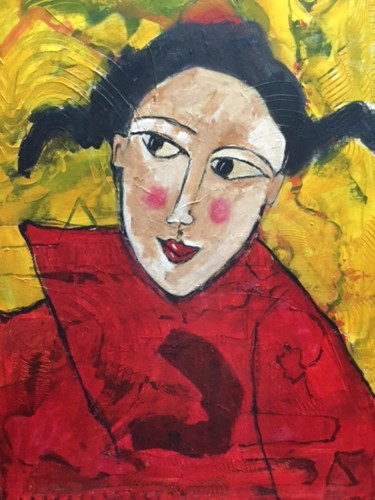 Painting titled "Mathilde" by Jenny Roussat, Original Artwork, Acrylic