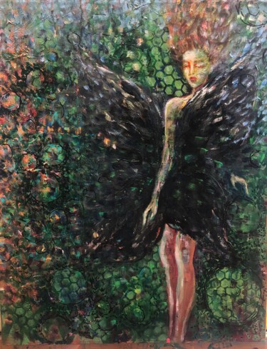 Painting titled "Transformation" by Jenny Yusupov, Original Artwork, Acrylic Mounted on Wood Stretcher frame