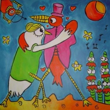 Painting titled "Corbo tango" by Jenny, Original Artwork