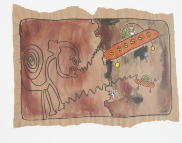 Dessin intitulée "Lignes Nazca expliq…" par Jenny, Œuvre d'art originale
