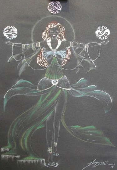 Disegno intitolato "Quattro Elementi" da Jenny D Alessio, Opera d'arte originale