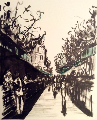 Drawing titled "Marché de Noailles,…" by Jenny Darrot, Original Artwork, Ink