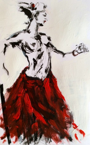 Painting titled "Danseuse" by Jenny Darrot, Original Artwork, Ink