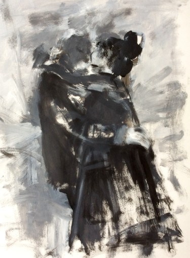 Malarstwo zatytułowany „Couple” autorstwa Jenny Darrot, Oryginalna praca, Atrament