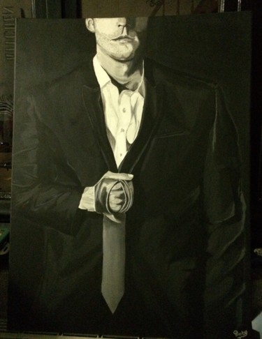 Painting titled "Mr Grey" by Jennylee Roty, Original Artwork