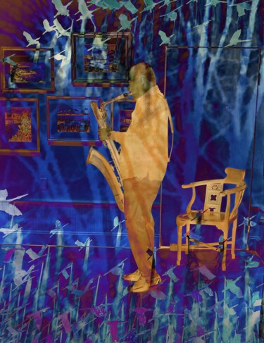 Digital Arts titled "Saxman" by Jenny Pivor, Original Artwork, Photo Montage