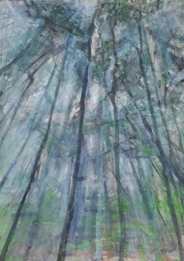 Malerei mit dem Titel "Erdei köd" von Jenő Dienes, Original-Kunstwerk, Acryl Auf Keilrahmen aus Holz montiert