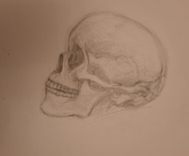 Drawing titled "Skeleton" by Jenő Dienes, Original Artwork, Pencil